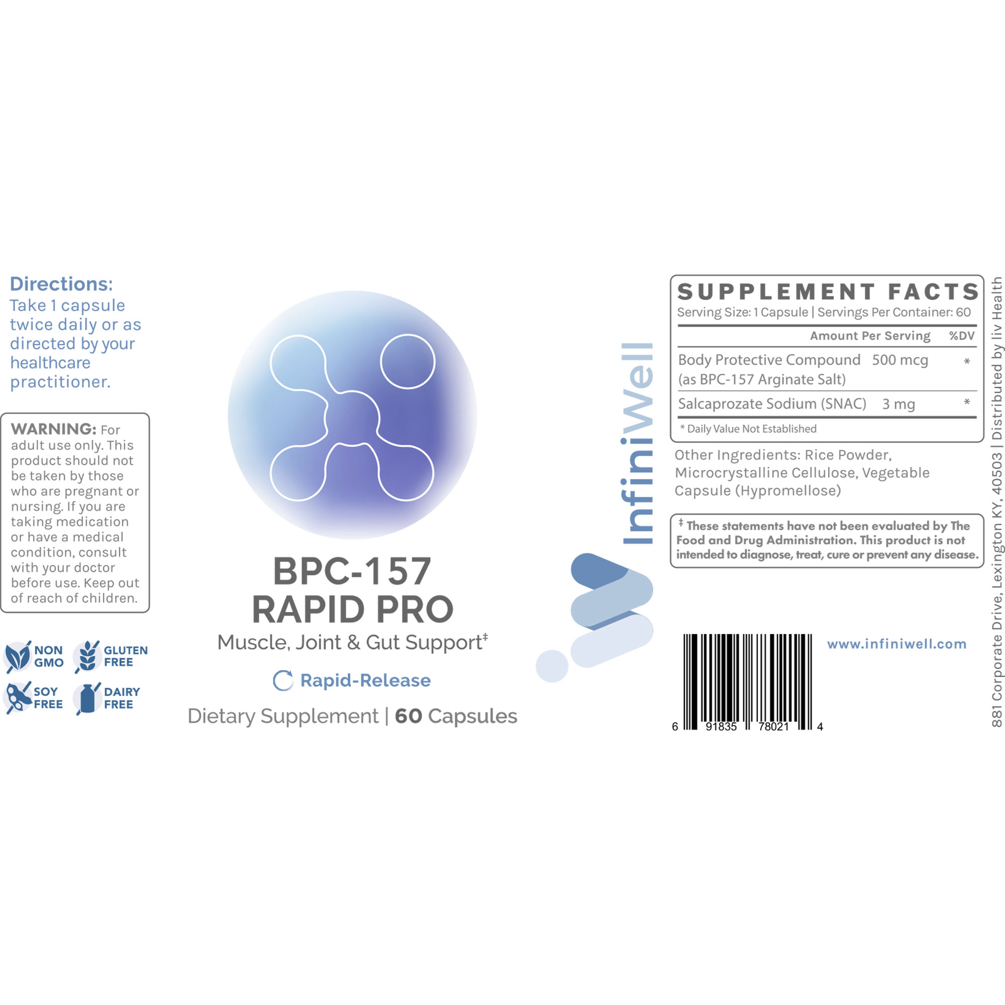 BPC-157 Rapid Pro – 500mcg 60 count — image 2